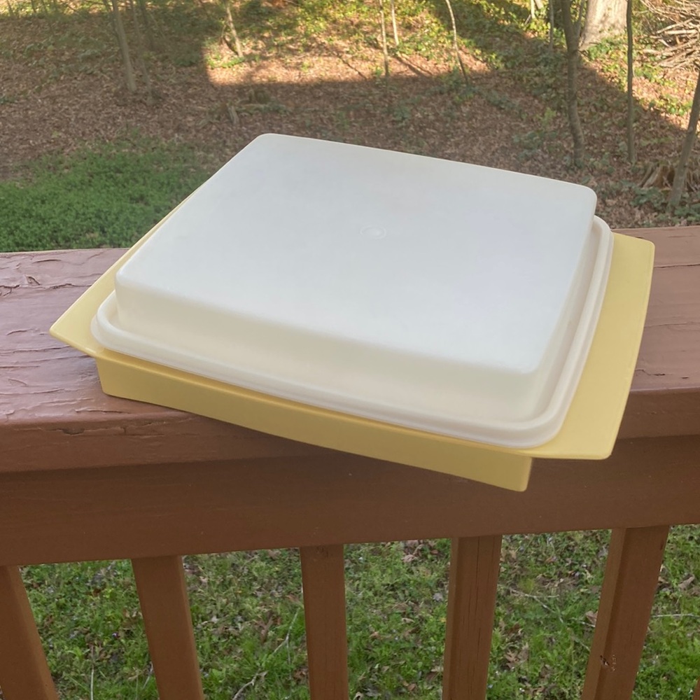 Tupperware covered serving tray